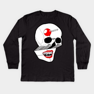 Glitching Skull Kids Long Sleeve T-Shirt